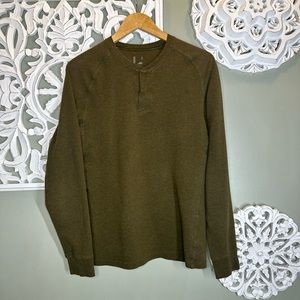 Arc'teryx Green Drab Henley Long Sleeve Small Button